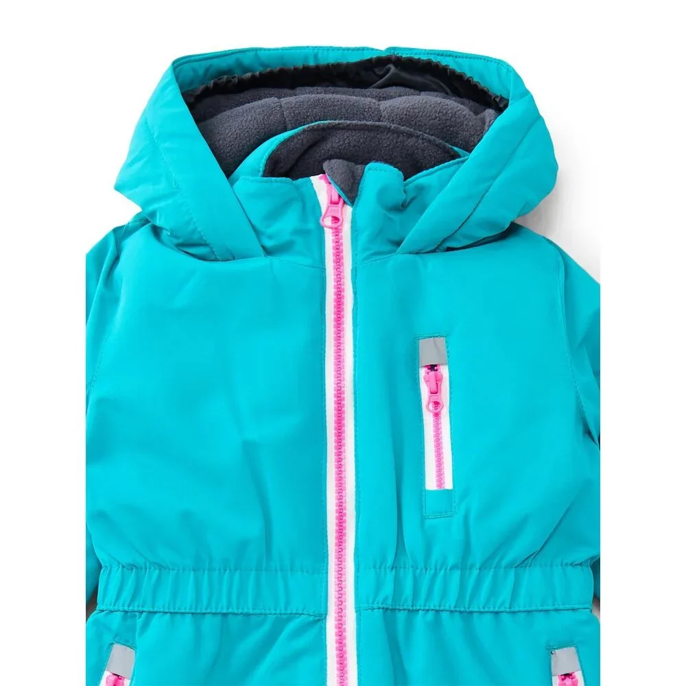 NEW Iceburg Girls Insulated One-Piece Snow Suit with Hood Turquoise